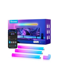 Glide RGBIC Smart Wall Light Multicolor Customizable Music Sync Home Decor LED Light Bar for Gaming and Streaming Alexa and Google Assistant 6 Pcs and 4 Corners only 1 Adapter