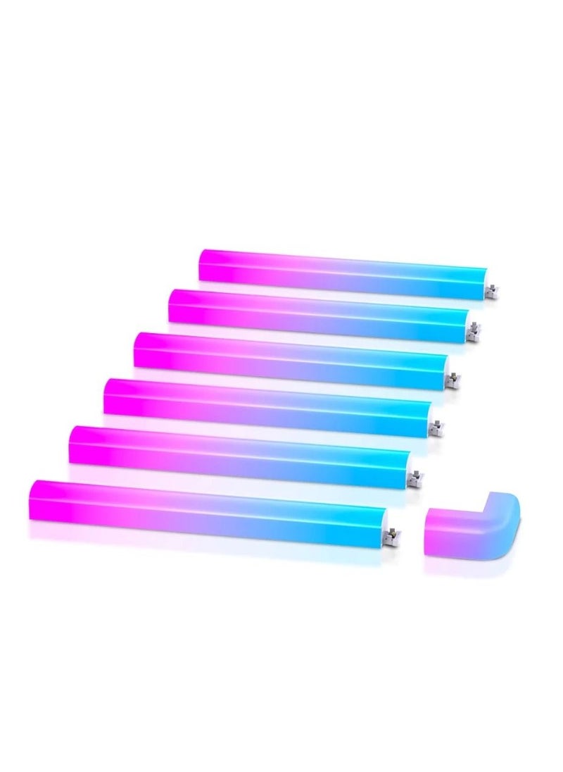 Govee - Glide RGBIC Smart Wall Light Multicolor Customizable Music Sync Home Decor LED Light Bar for Gaming and Streaming Alexa and Google Assistant 6 Pcs and 4 Corners only 1 Adapter - Image 1