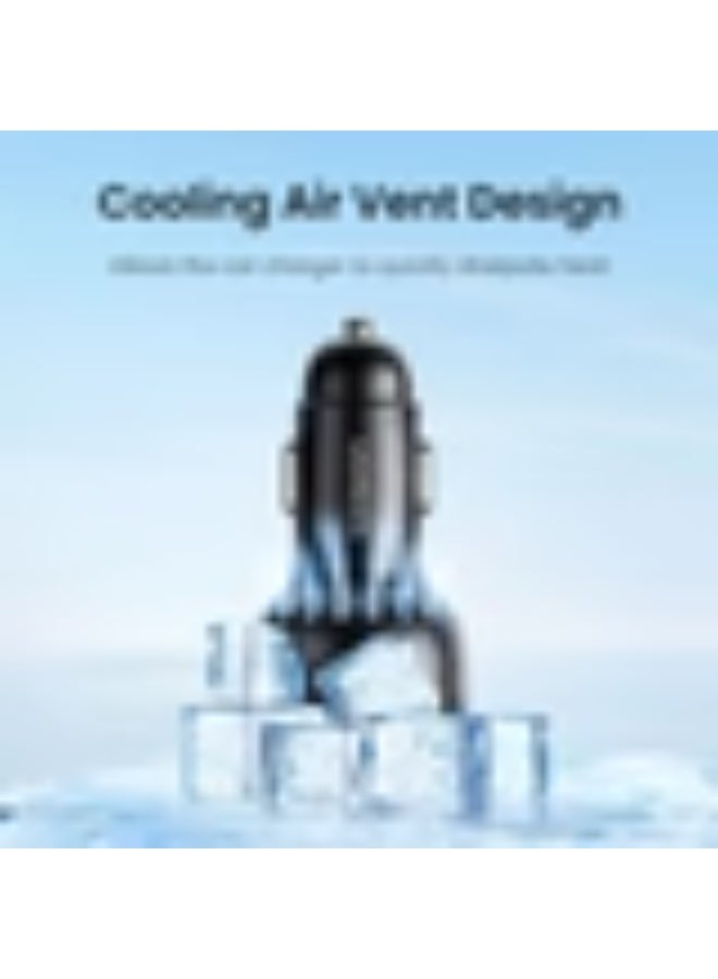 UGREEN ECO UGREEN 75W 3-Port Fast Car Charger, 2×USB-C + USB-A, PD 3.0 65W Single-Port Output, Multi-Device Charging, Model EC703 - Image 3