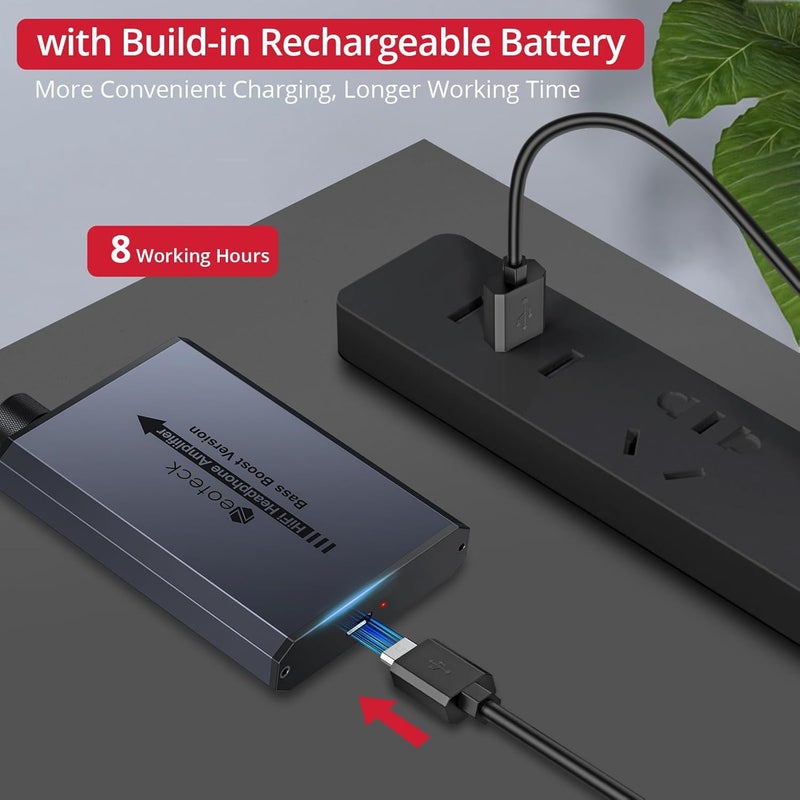 Neoteck مضخم سماعات رأس 3.5 مم مع تعزيز الجهير مضخم صوت HiFi محمول، 16-300 أوم، سطح ألومنيوم غير لامع لجهاز Mac، الهواتف، iPad، MP3، MP4، أجهزة الكمبيوتر، وحدة تحكم PS4 و PS5 - Image 5