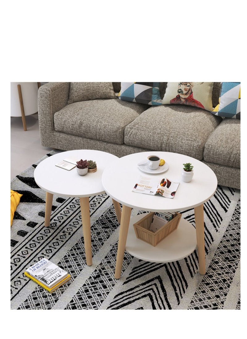 Modern 2 Tier Round Wood Coffee Table For Living Room Coffee Bar Easy Assembly - pzsku/Z88D131FE33D49F784E36Z/45/_/1670470989/389ce526-9bc9-49f7-ac04-41357c650de2