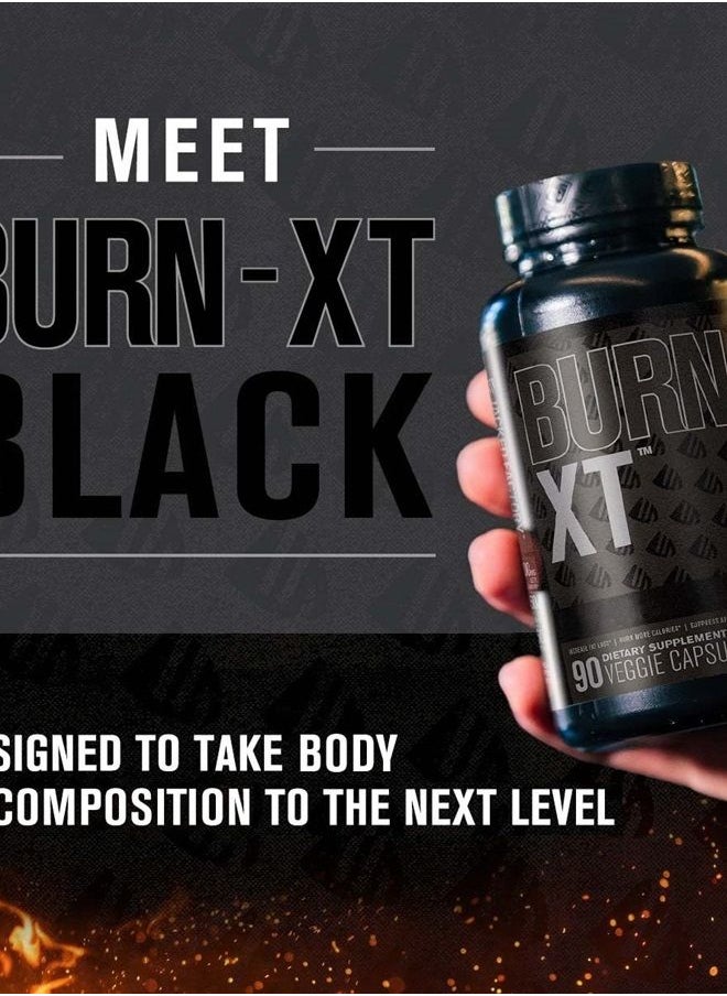 Jacked Factory - Burn XT Black Thermogenic Fat Burner - Weight Loss Supplement, Appetite Suppressant, Nootropic Energy Booster W/TeaCrine - Premium Acetyl L-Carnitine, Green Tea Extract, Capsimax - 90 Veg Diet Pills - Image 1