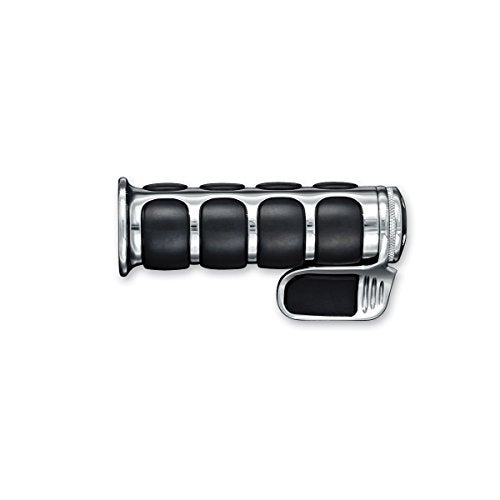 Kuryakyn 6343 Premium ISO Handlebar Grips with Contoured Throttle Boss for Electronic Throttle Control: 2008-19 Harley-Davidson Motorcycles, Chrome, 1 Pair - Image 4
