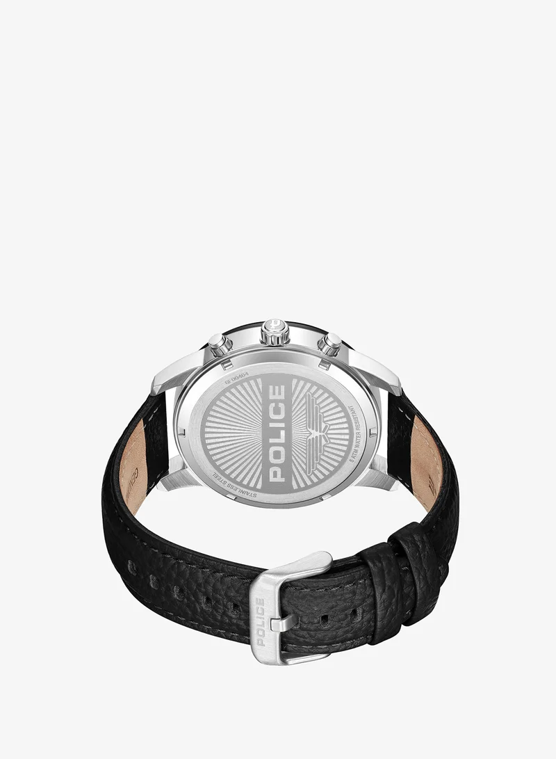 Police  Police Avondale Li Cool Grey Dial with Black Genuine Leather Chronograph Men's Watch for Men | Best Price UAE