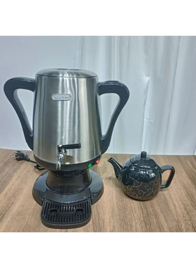 شظايا كريست Slivers Criest ساموار كهربائي، موديل SC-901، بسعة 4.0 لتر مع إبريق شاي زجاجي بسعة 0.8 لتر، بقوة 1800 واط، من الفولاذ المقاوم للصدأ. - Image 3
