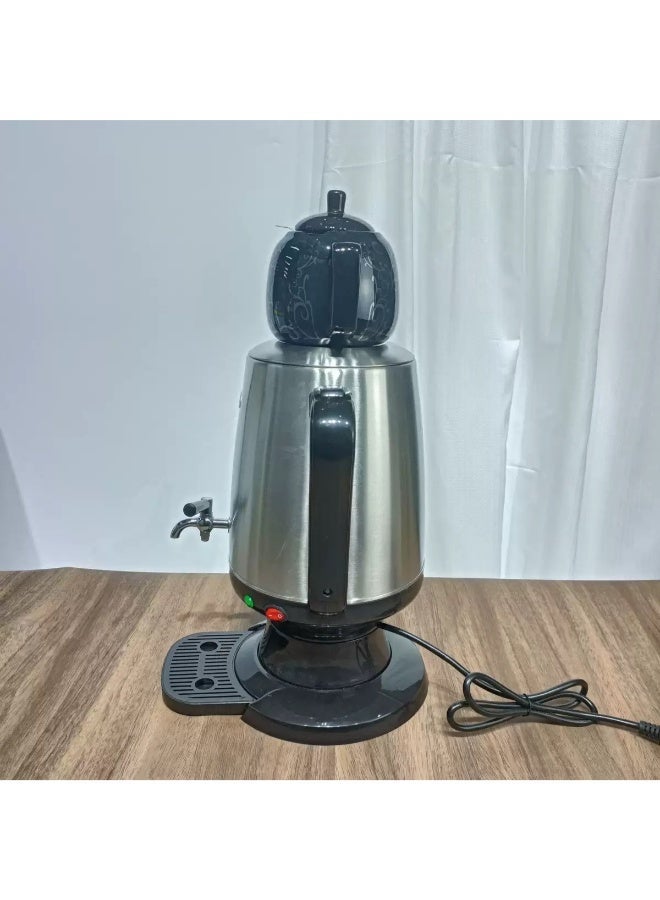 شظايا كريست Slivers Criest ساموار كهربائي، موديل SC-901، بسعة 4.0 لتر مع إبريق شاي زجاجي بسعة 0.8 لتر، بقوة 1800 واط، من الفولاذ المقاوم للصدأ. - Image 4