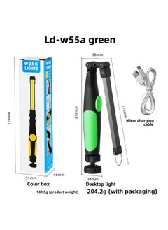 Generic COB Charging Strip Work Lamp Portable Dimmable LED Inspection Lamp With Magnet Emergency Lighting At The Bottom-Color:W55a Green  - Image 1