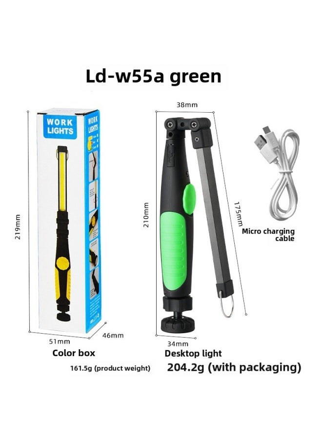 Generic - COB Charging Strip Work Lamp Portable Dimmable LED Inspection Lamp With Magnet Emergency Lighting At The Bottom-Color:W55a Green - Image 1