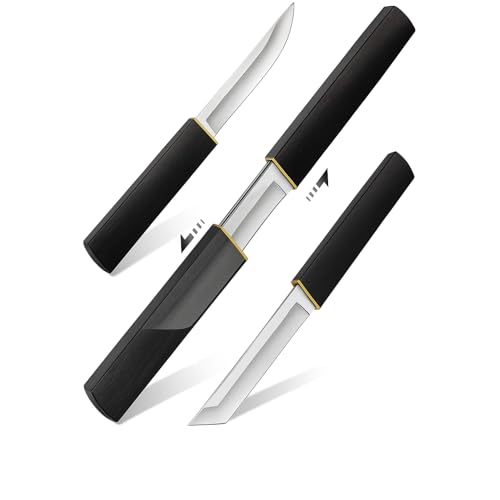 Machado Outdoor Utility Knife with ABS Wooden Texture Handle & Sheath - 3CR13 Stainless Steel Blade for Picnic, Fruit Cutting, Paring, Peeling & Everyday Use - Image 2