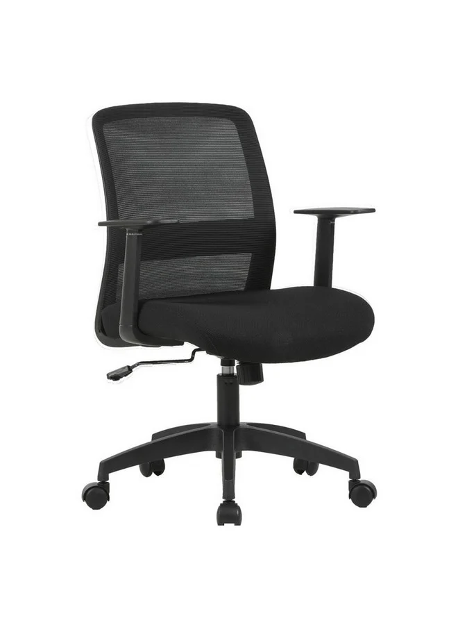 Micasa High Quality Durable Fix Lumbar Support Office Chair Black 94.5 x 61.5 x 56 cm X-18P