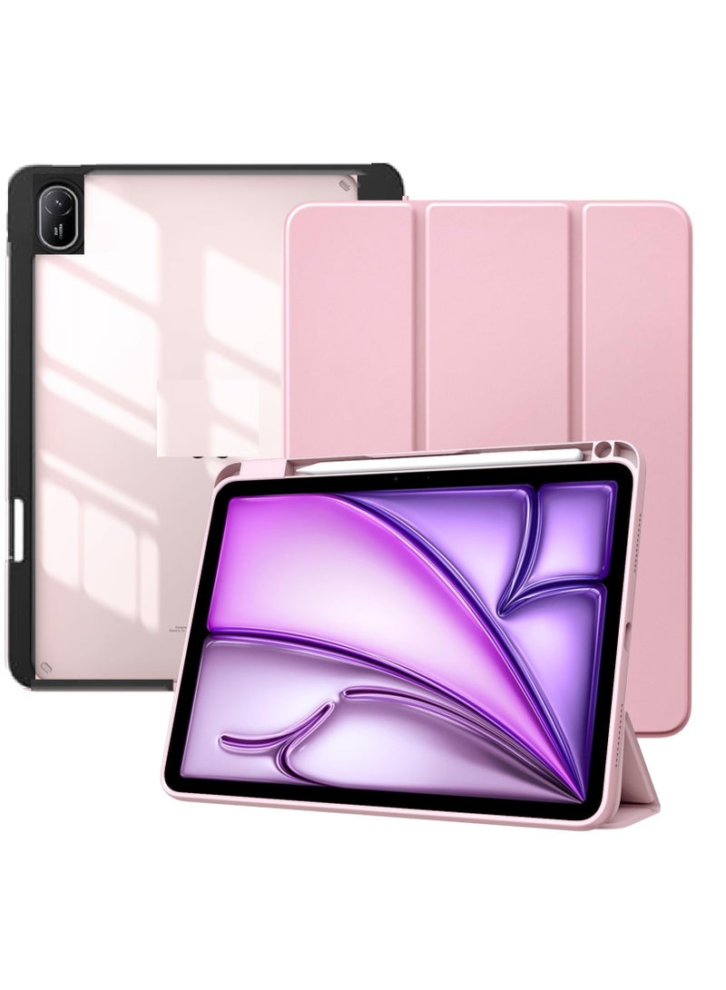 إيفو غطاء متوافق مع هواوي ميت باد 11.5 إس (2024)/11.5 (2025/2023)/إير 11.5، مزود بحامل قلم، غطاء TPU نحيف مقاوم للصدمات مع غطاء خلفي شفاف واقٍ هواوي ميت باد 11.5 إس - (وردى) - Image 1