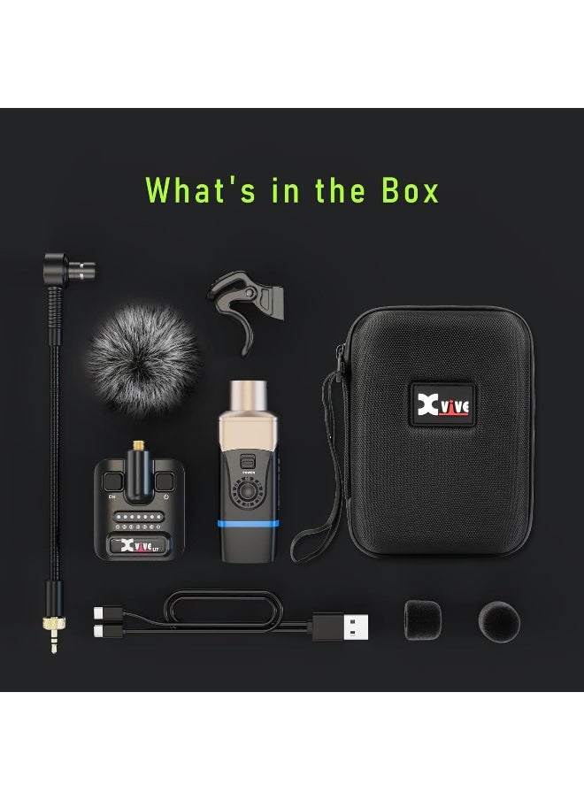 Xvive - Xvive U7 Saxophone Microphone Wireless System 2.4 GHz Wireless Microphone for Saxophones, Trumpet, Trombone Brass Instruments - Image 1