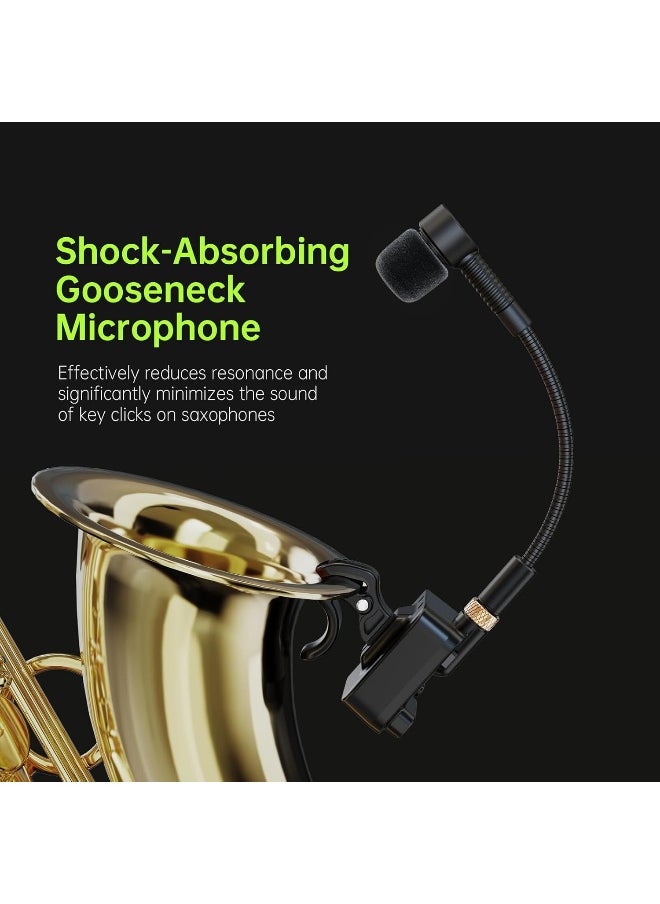 Xvive - Xvive U7 Saxophone Microphone Wireless System 2.4 GHz Wireless Microphone for Saxophones, Trumpet, Trombone Brass Instruments - Image 1