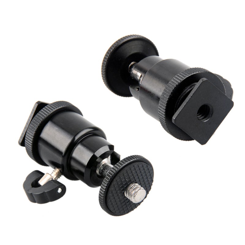 Aluminium Alloy Mini Ball Head 1/4" Mount with Flash Shoe for DSLR SLR DC Camera Mini DV Monitor etc - Image 5