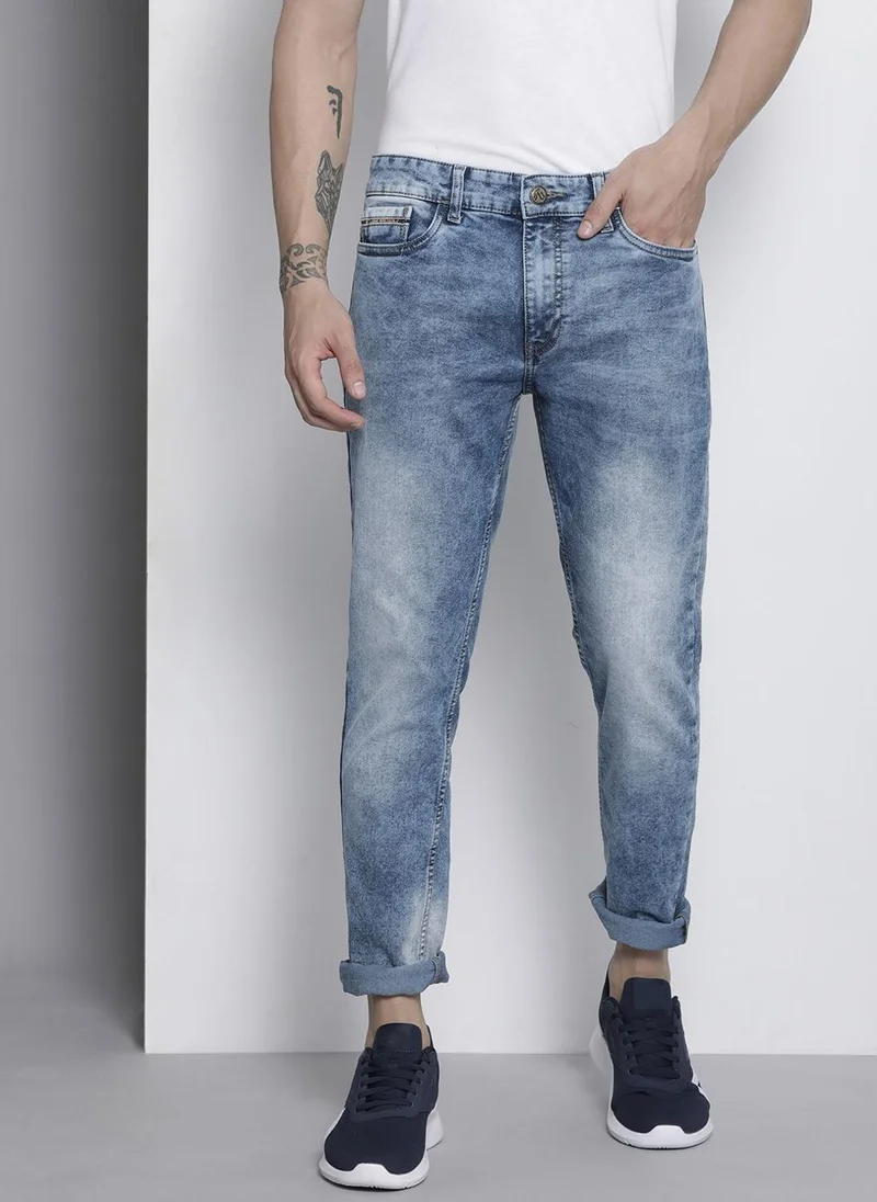 The Indian Garage Co Men Slim Fit Solid Mid-Rise Stretchable Jeans