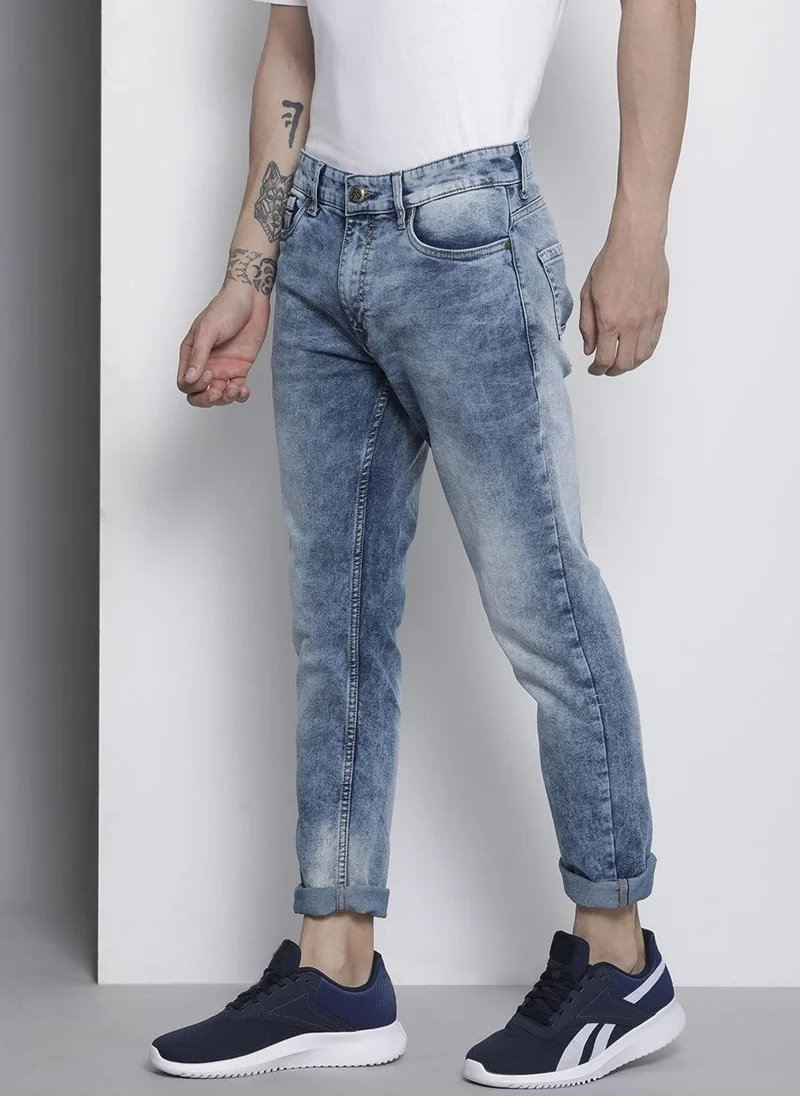 The Indian Garage Co Men Slim Fit Solid Mid-Rise Stretchable Jeans