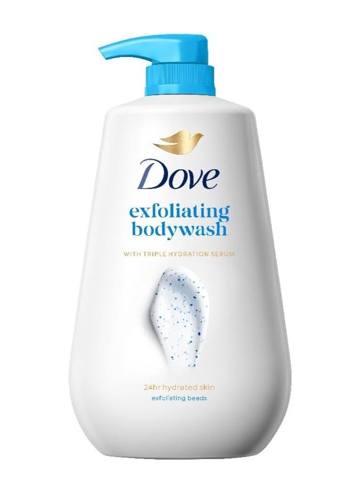 دوف غسول الجسم المقشر من دوف مع سيروم الترطيب الثلاثي، 825 مل