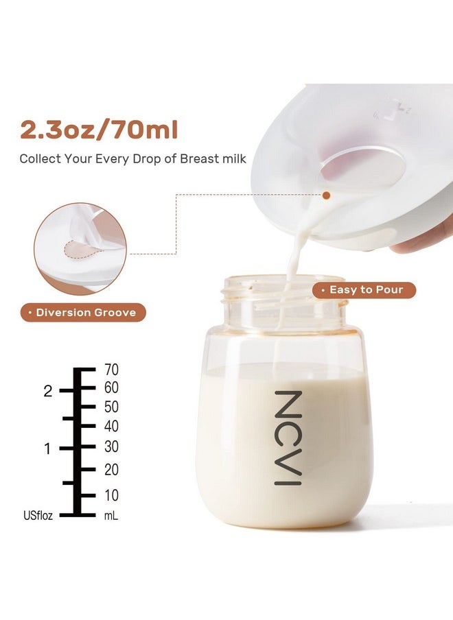 NCVI Silicone Breast Milk Collector Catcher, Let Down Manual Breastmilk Saver Collection Cup For Leaking Milk, Wearable Nursing Cups Bpa Free, Invisible Slim Design For Regular Bra, 2.3Oz/70Mlx1 Count  - Image 5