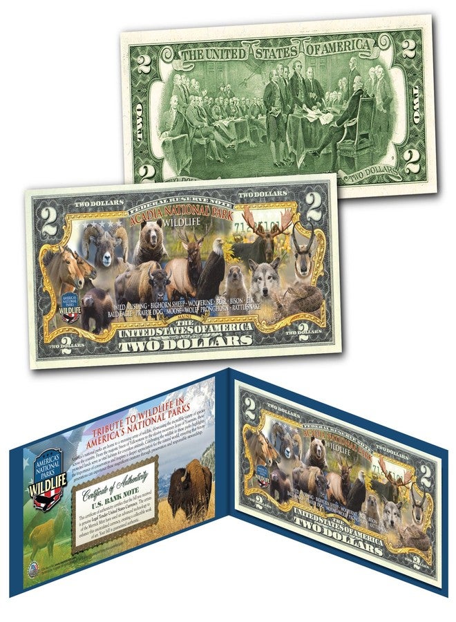 Merrick Mint Tribute to WILDLIFE in America's National Parks ACADIA NATIONAL PARK Maine Genuine Legal Tender $2 Bill - Image 2