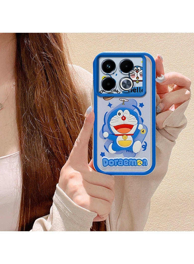 general Doraemon Case Compatible with Infinix 40 Flexible TPU Silicone Case Bumper with Reinforced Shock Absorption Protective Cover - Image 3