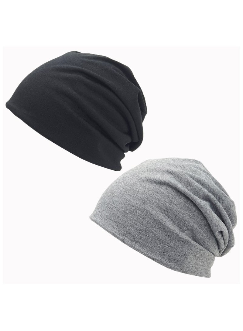 2 قطعة قبعة ترهل قبعة صغيرة للرجال والنساء قبعة جمجمة قابلة للتمدد - Image 1