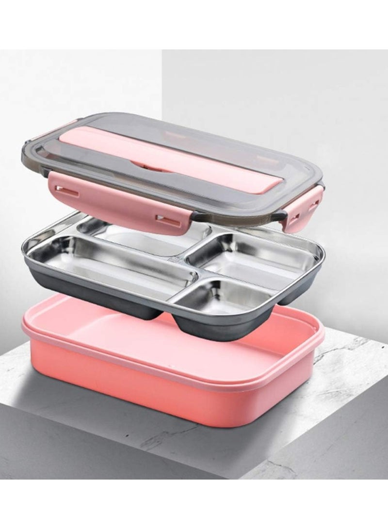 DubaiGallery Handheld Portable Children Student Bento Box with Phone Holder Leakproof Sealed Grid Lunch Box - Image 2