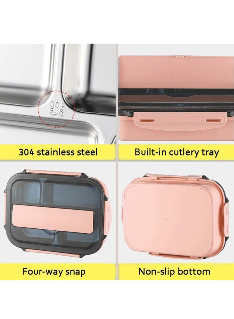 DubaiGallery Handheld Portable Children Student Bento Box with Phone Holder Leakproof Sealed Grid Lunch Box - Image 3