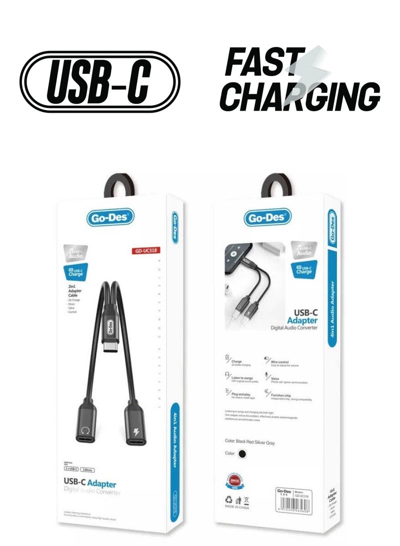 GO-DES Type-C To Type-C Adapter(GD-UC318) - Image 1