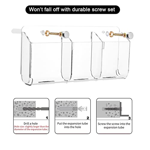 Cosmos Remote Control Stand Wall Mount Phone Holder with Removeable Block Wall Shelf Cell Phone Charging Brackets Holder Multipurpose Storage Organizer Transparent Clear - Image 3