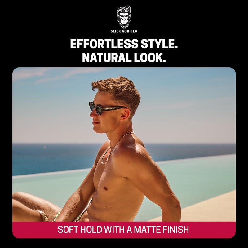 Slick Gorilla Lightwork Matte Hair Clay for Men 2.5 oz, Matte Finish, Flexible Hold, Lightweight Styling Clay, Water-Based, Natural Texture, Non-Greasy Grooming for Everyday Use - Image 2