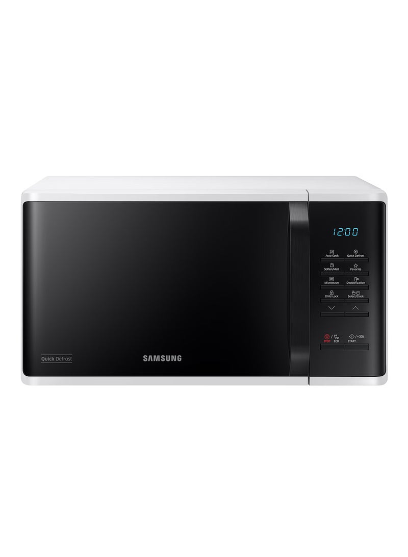 Samsung 23 Liters Solo Microwave oven with Quick Defrost,ECO Mode to reduce energy consumption, Led Dispay, Child Lock, Clean Ceramic Enamel Interior, White - MS23K3513AW - UAE Version - Image 1