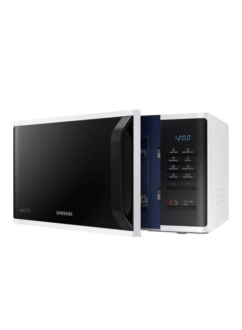 Samsung 23 Liters Solo Microwave oven with Quick Defrost,ECO Mode to reduce energy consumption, Led Dispay, Child Lock, Clean Ceramic Enamel Interior, White - MS23K3513AW - UAE Version - Image 4