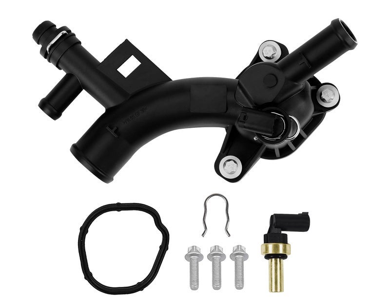 AA Ignition Engine Coolant Housing Water Outlet with Sensor - Compatible with Chevy Cruze, Sonic, Trax and Buick Encore 1.4L - Replaces 25193922, 15-11105, 902-846, 55565334, 1511105, 902846