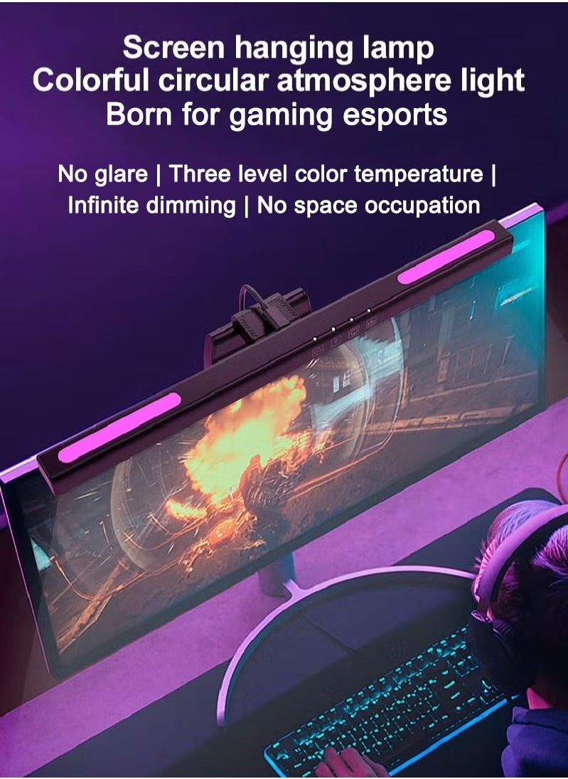 Sharpdo - Computer Screen Light Bar with RGB Color Ambient Lighting , USB Powered Screen Light for Gaming/Home/Office - Image 1