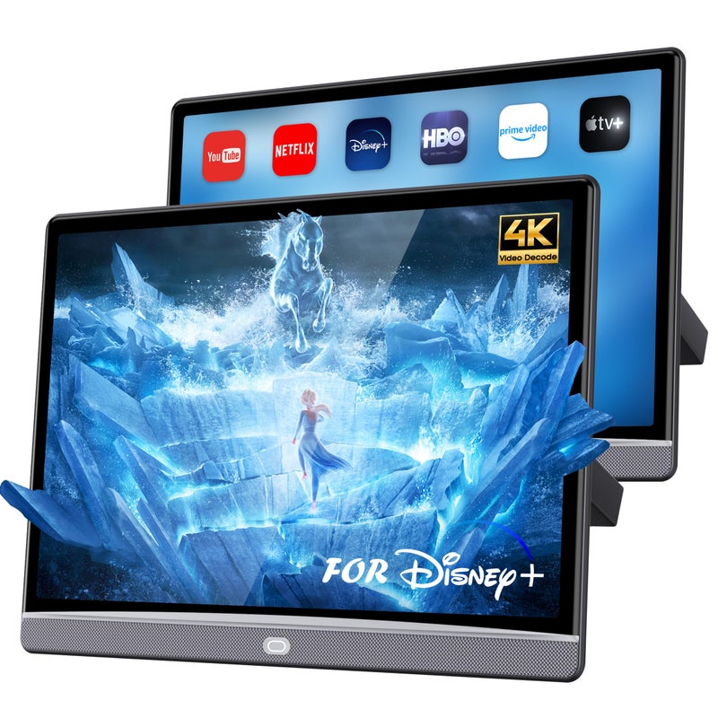 WONNIE 133 Car TV Headrest Monitor for Back Seat 4K Android Tablet Portable Rear Entertainment System Support Phone Wireless Mirror Link Touch Screen with WiFiHDMIUSBVideo Player 4G64G - Image 2
