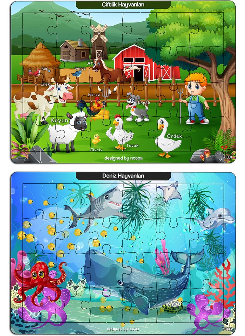 KutuTR Notpa Educational and Tutorial Wooden Colorful Puzzle Set of 4 for Children 1  - Image 3