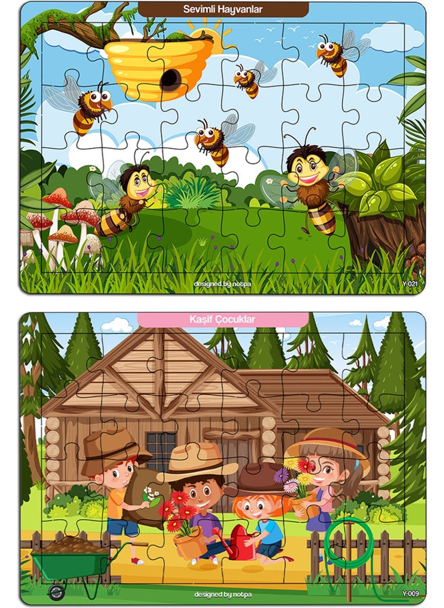 KutuTR Notpa Educational and Tutorial Wooden Colorful Puzzle Set of 4 for Children 1  - Image 2