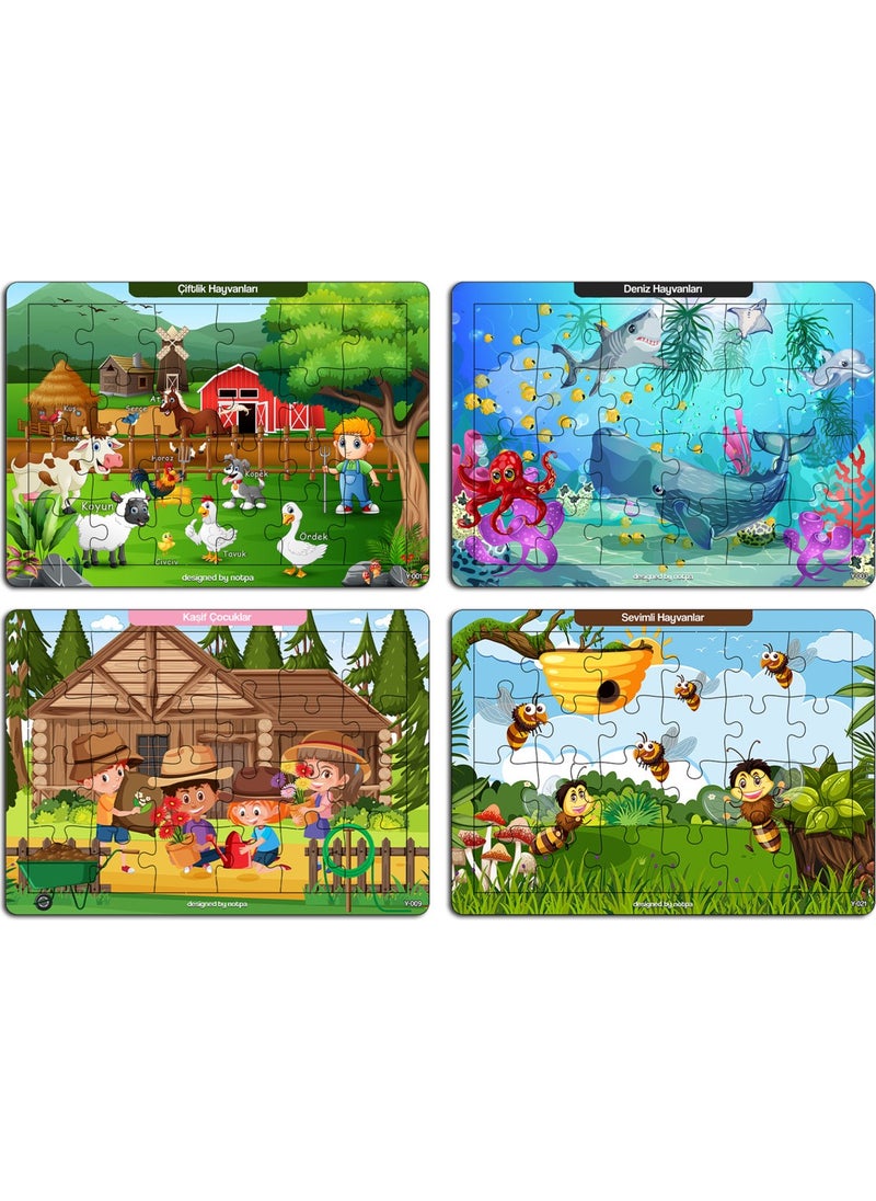 KutuTR Notpa Educational and Tutorial Wooden Colorful Puzzle Set of 4 for Children 1  - Image 4