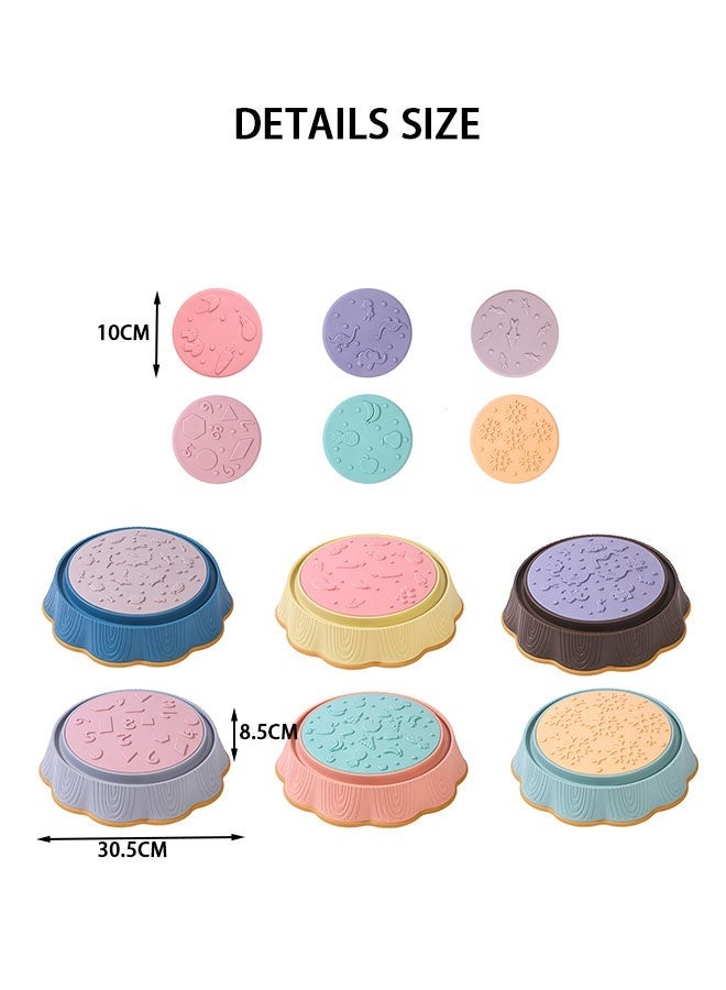 JSAITOYS SIT12303 Stepping Stones for Kids 12pcs Non-Slip Plastic Balance Step Stones for Promoting Children's Coordination Skills Sensory Toys - Image 2