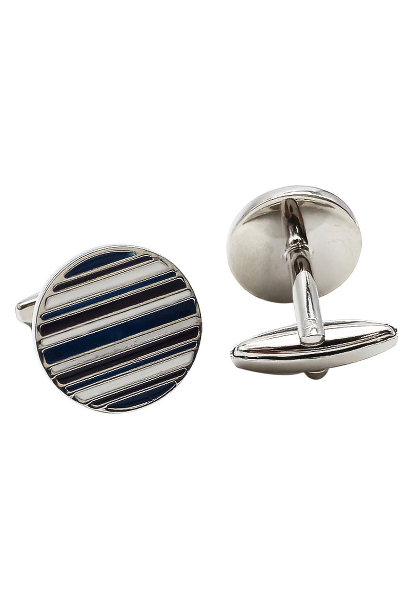 Round Twill Cufflinks, 2 PCS in One Set Alloy Jewelry Specially Design for Men's Shirt Wedding Business Gift with Delicate Package Box - Image 1