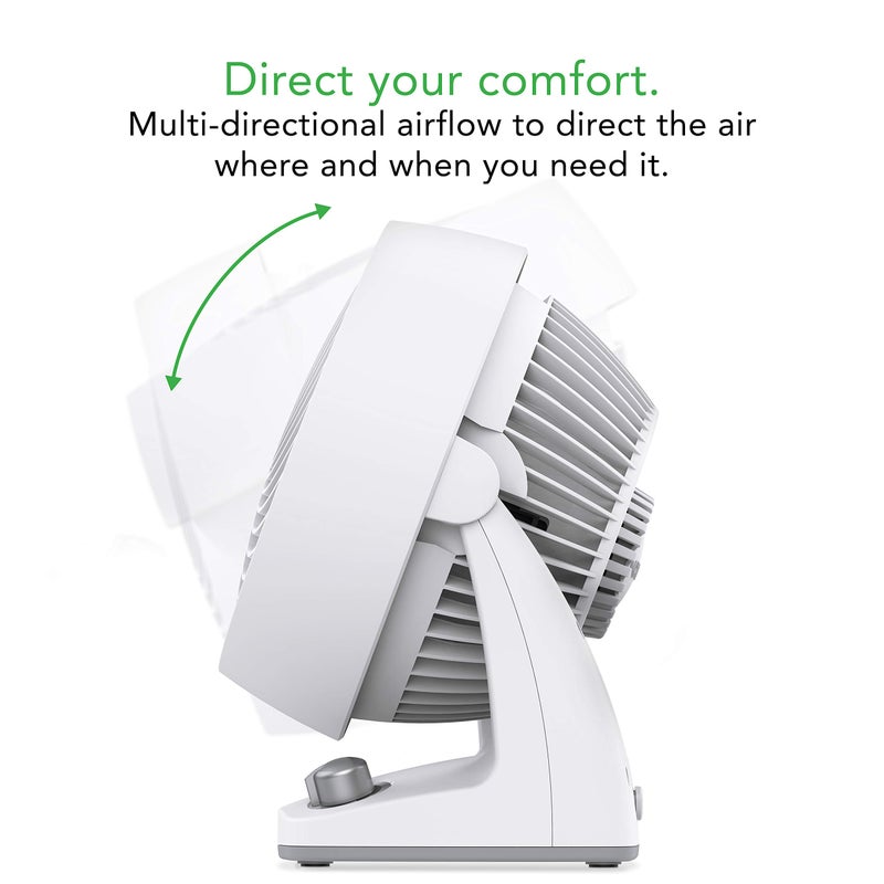 Vornado مروحة فاندورادو 133DC الذكية للطاقة بتصميم مدمج مع تحكم في السرعة المتغيرة، تبريد شخصي قوي، حركة دوامة مميزة، قابلية الميل القابلة للتعديل، مروحة لغرفة النوم، المطبخ، والمنزل، بيضاء - Image 2