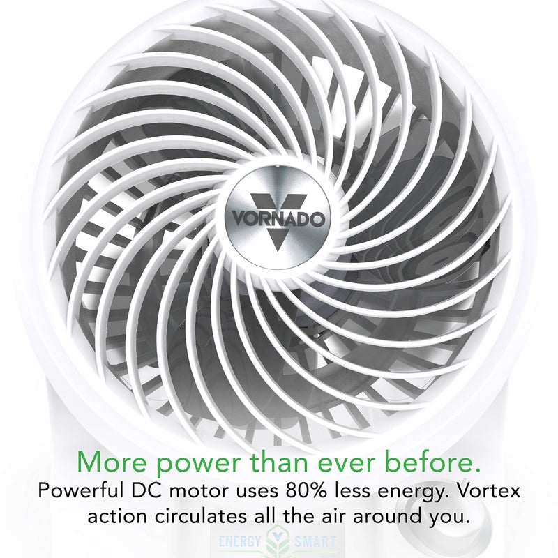Vornado مروحة فاندورادو 133DC الذكية للطاقة بتصميم مدمج مع تحكم في السرعة المتغيرة، تبريد شخصي قوي، حركة دوامة مميزة، قابلية الميل القابلة للتعديل، مروحة لغرفة النوم، المطبخ، والمنزل، بيضاء - Image 4