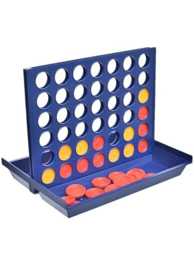 Plastic Connect Four Game With Sliding Around Board And Made Of High Quality Materials Ideal Travelling Companion Add More Entertaining For Kids - Multi Color 
