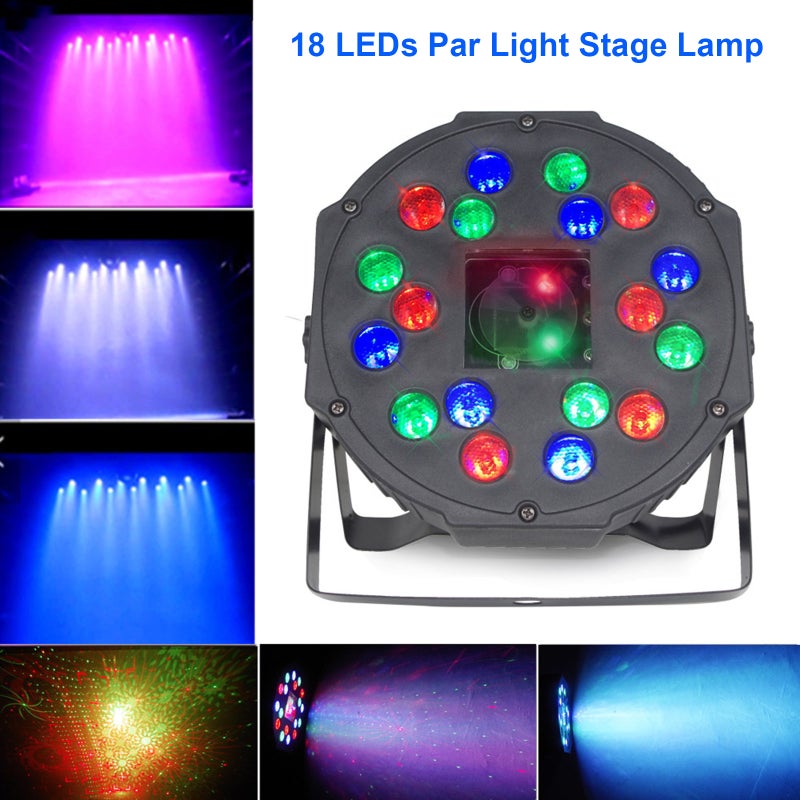 Par Light: 18 High Bright LEDs - Lightweight Portable Design with 4 Flexible Control Modes for Disco Club DJ Show Party Wedding Wall Wash - Image 2