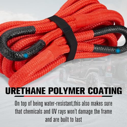 FieryRed Kinetic Recovery Rope Kit with 2 Soft Shackles, 1 Inch x 30 FT Tow Rope,Heavy Duty Offroad Snatch Strap for UTV, ATV, Truck, Car, Jeep, Tractor - Image 5