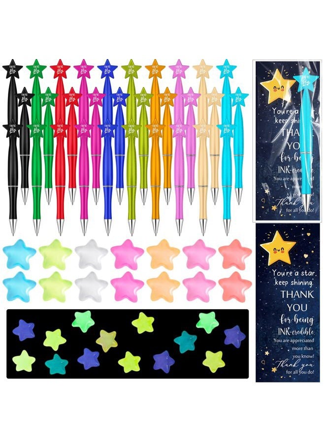 Sayglossy 30 Set Inspirational Funny Star Gifts Motivational Star Pens Cute Mini Stars Thank You Star Card Bookmark Funny Gifts for Team Employee Student Teacher Coworker Staff - Image 1