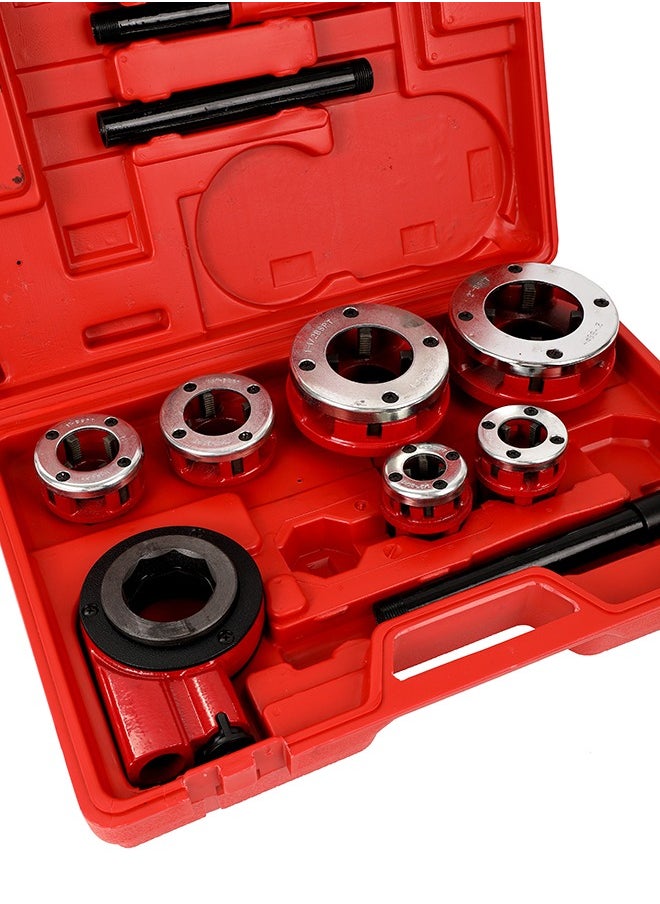 LAWAZIM - Ratchet Pipe Threader Kit -6 Piece- Manual Pipe Threader with Various Sizes of Threading Dies and Durable Storage Case - Pipe Threading Tool Set for Plumbing, Pipe Fitting, and Construction - Image 1