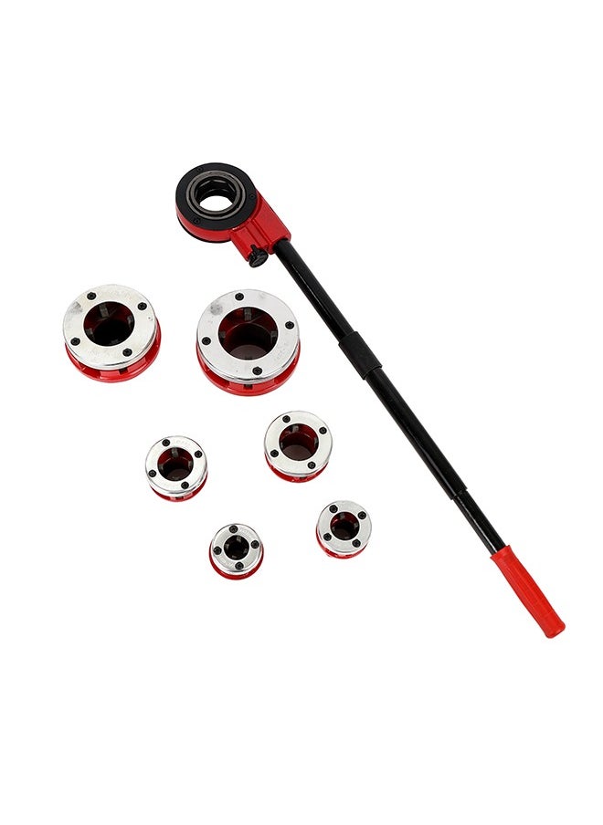 LAWAZIM - Ratchet Pipe Threader Kit -6 Piece- Manual Pipe Threader with Various Sizes of Threading Dies and Durable Storage Case - Pipe Threading Tool Set for Plumbing, Pipe Fitting, and Construction - Image 1