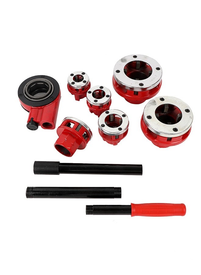 LAWAZIM - Ratchet Pipe Threader Kit -6 Piece- Manual Pipe Threader with Various Sizes of Threading Dies and Durable Storage Case - Pipe Threading Tool Set for Plumbing, Pipe Fitting, and Construction - Image 1