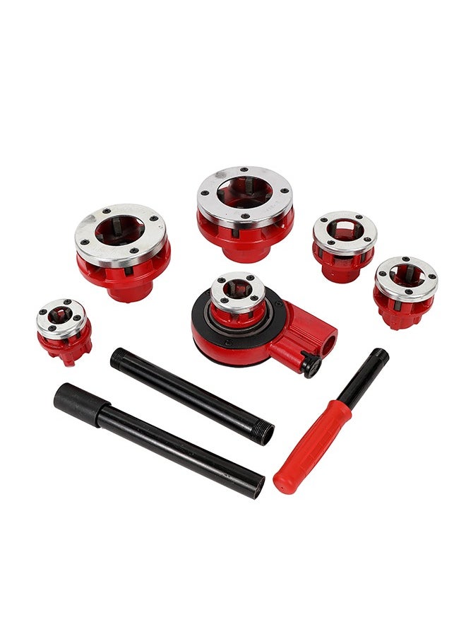 LAWAZIM - Ratchet Pipe Threader Kit -6 Piece- Manual Pipe Threader with Various Sizes of Threading Dies and Durable Storage Case - Pipe Threading Tool Set for Plumbing, Pipe Fitting, and Construction - Image 1